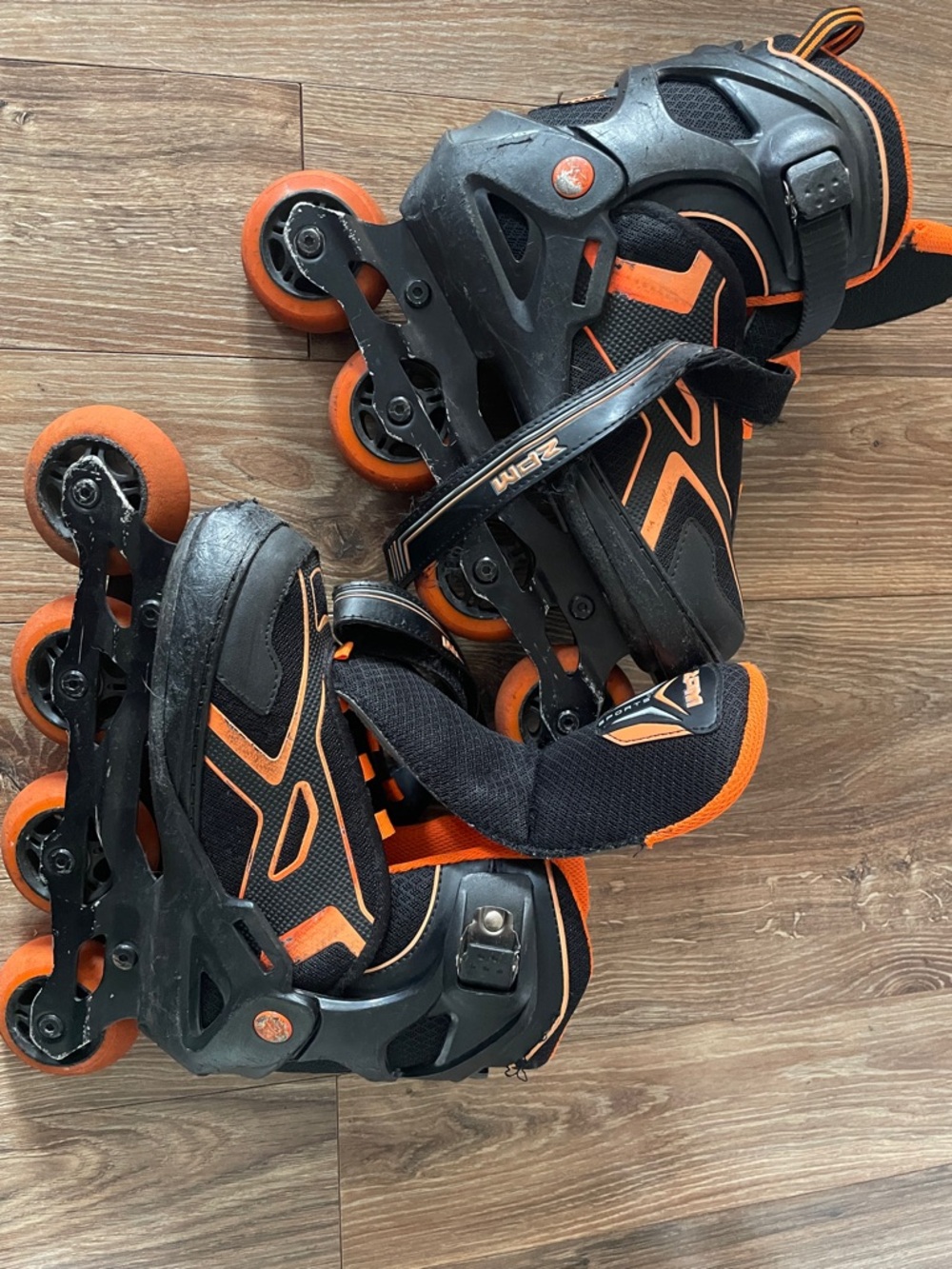 Kids Black and Orange Adjustable Inline Roller Skates